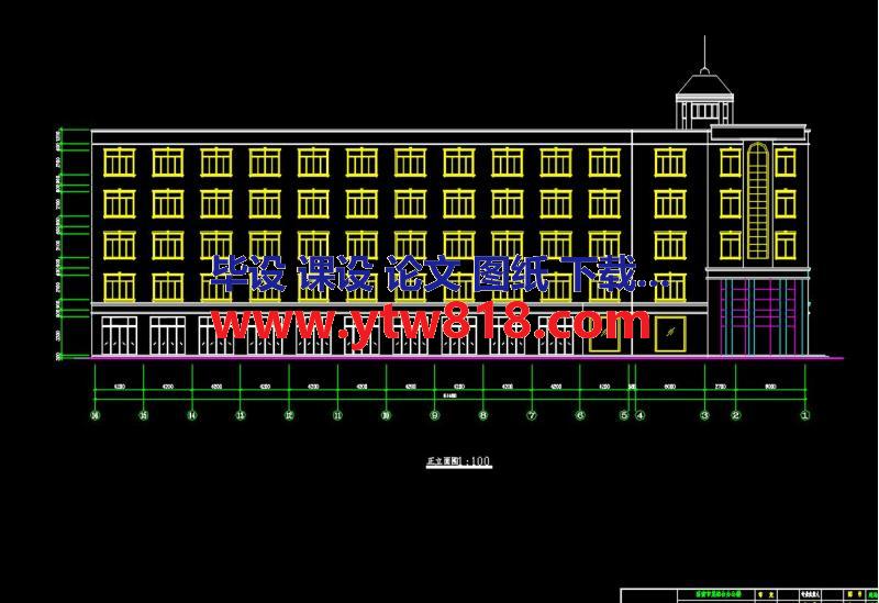 【5层】4700平米办公楼毕业设计（施组、计算书、建筑、结构图） - 山东