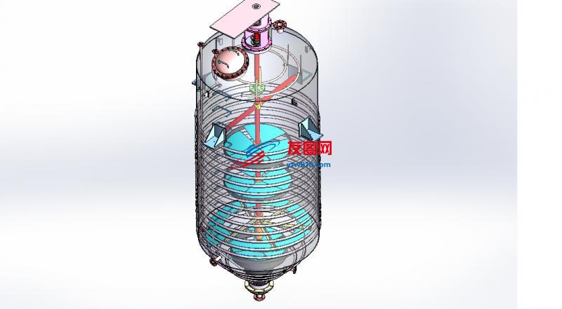 搅拌器反应器发酵容器非标自动化设备 机械设计图纸资料3D模型