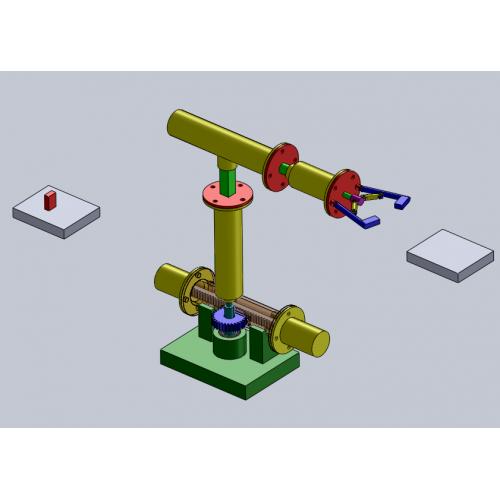 机械手-气动机械手的设计及其PLC控制系统 （毕业论文+SW三维图+动画+PLC梯形图程序）