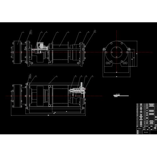 液压绞车设计【论文+CAD图纸（装配图、零件图、液压原理图)】    W1100型液压绞车设计