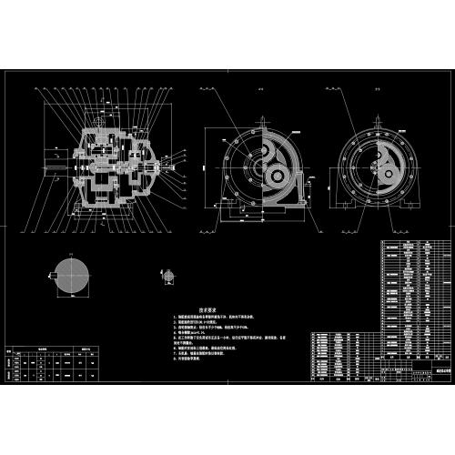 NGW二级行星齿轮减速器CAD图