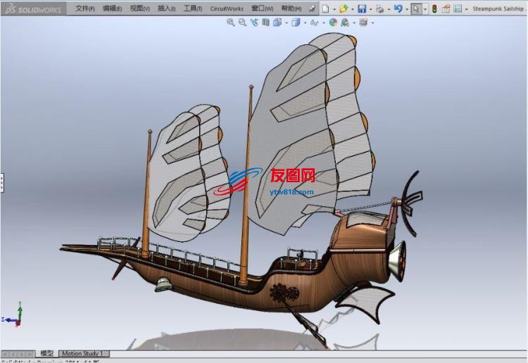 科幻帆船3D图纸.zip