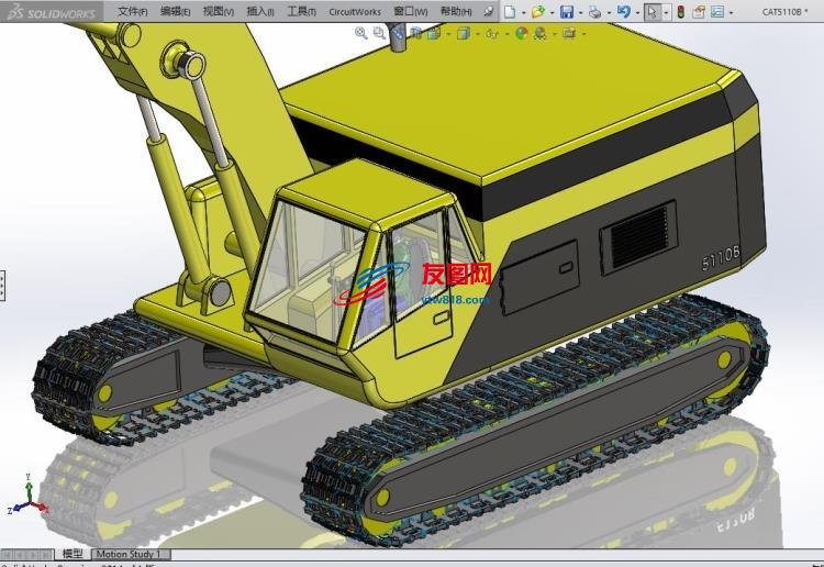 CAT 5110B重型矿用挖土机外壳模型3D图纸 solidworks2014设计.zip