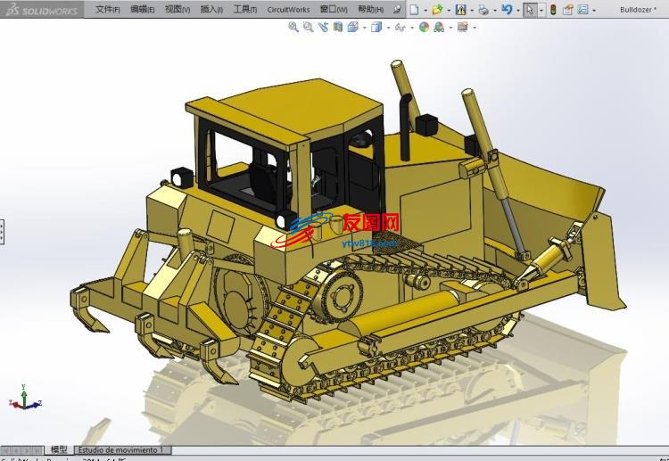 Bulldozer卡特彼勒D6R履带推土机3D模型图纸.zip