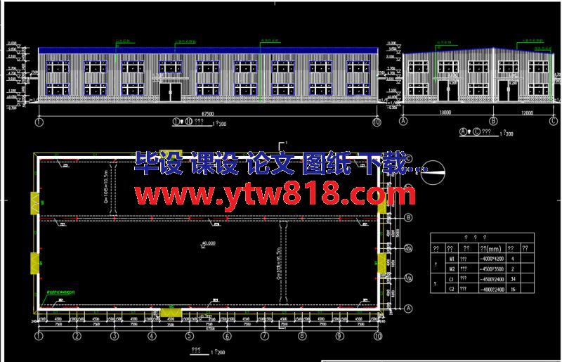 12+18米跨门式刚架厂房毕业设计（开题报告、实习报告、计算书、建筑、结构图）