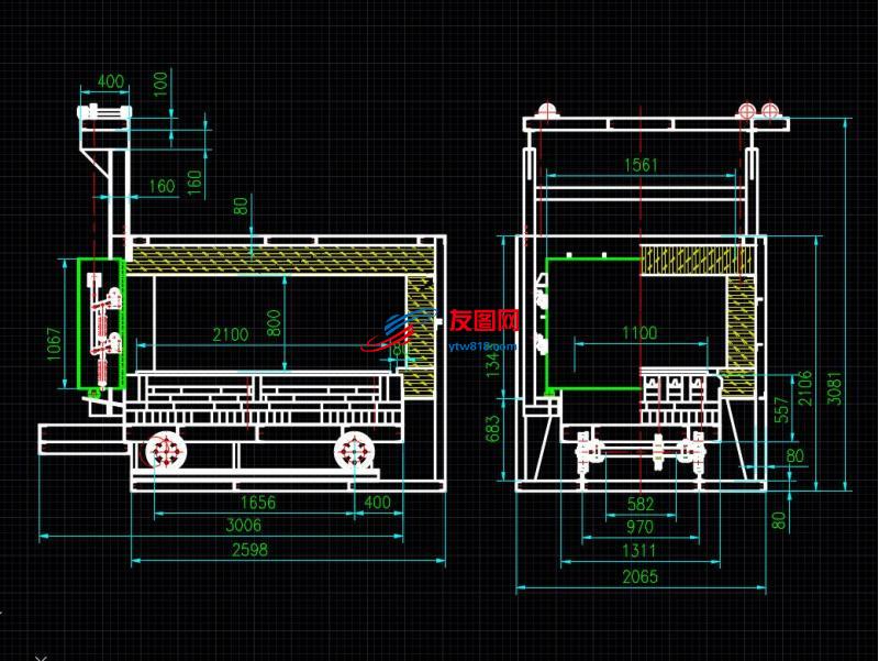 台车式电阻炉CAD设计图（共7套）