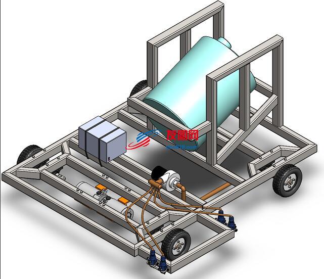 道路标线机器人小车结构3D图纸 Solidworks设计