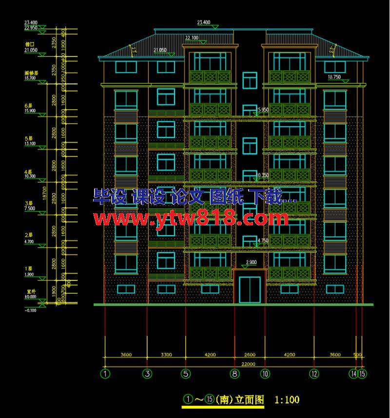 【7层】2000平米七层框架住宅施工组织设计及工程量清单（含建筑、结构图，平面图，网络图）