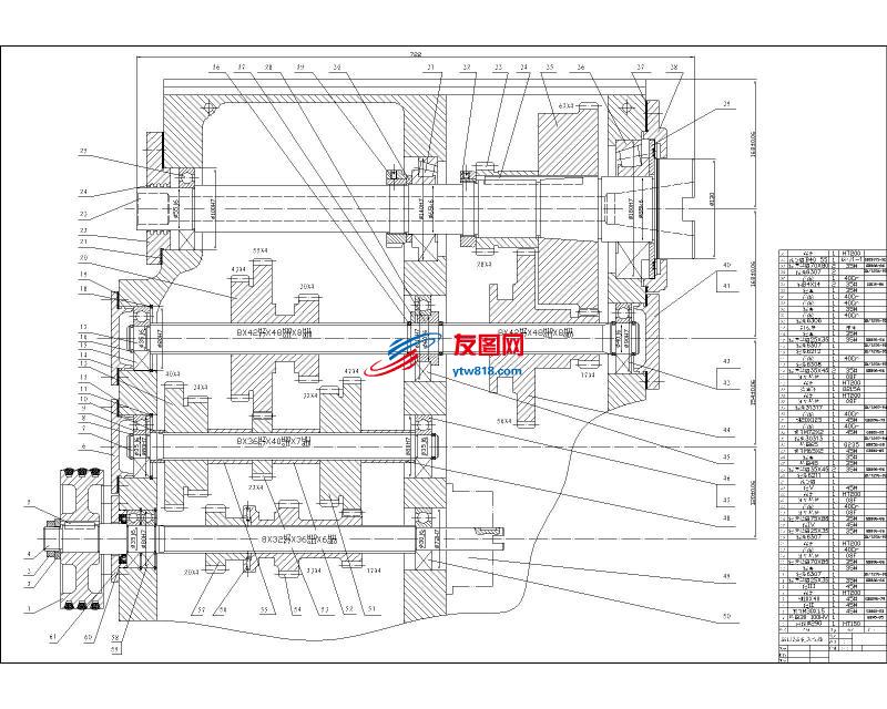 X6132型铣床主轴CAD图纸