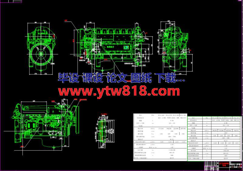 潍柴WP10发动机CAD图纸