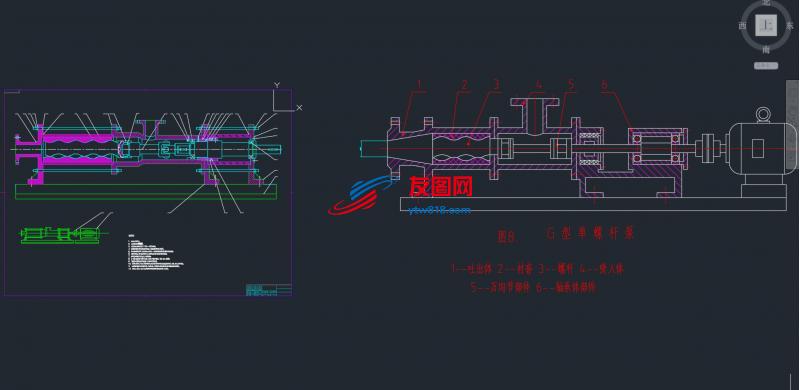 螺杆泵总装配图(CAD)