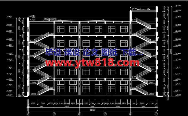 天津市空港物流加工区某工业厂房（五层钢筋混凝土框架结构），总建筑面积3500㎡，毕业设计（建筑结构图、计算书等资料）