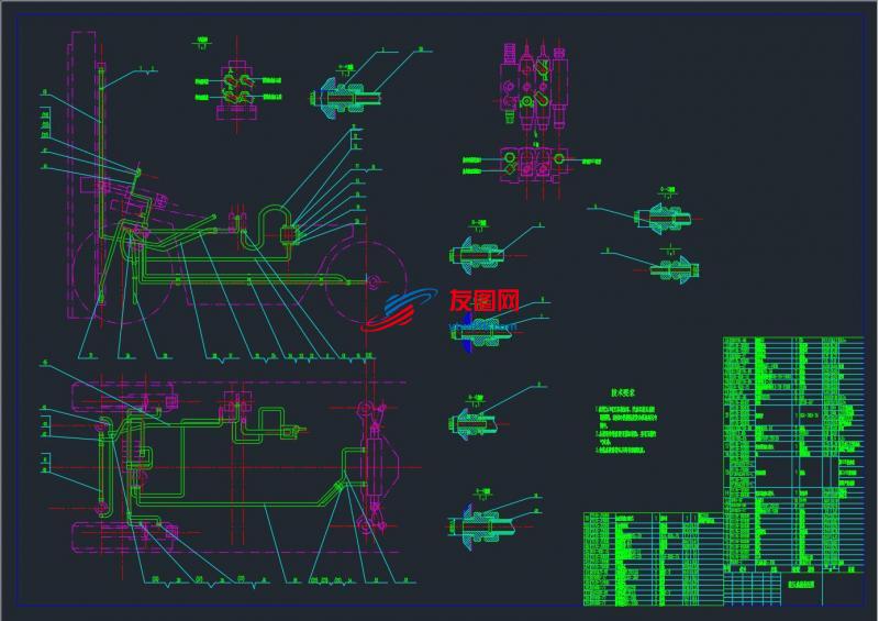 叉车液压系统设计图（CAD)