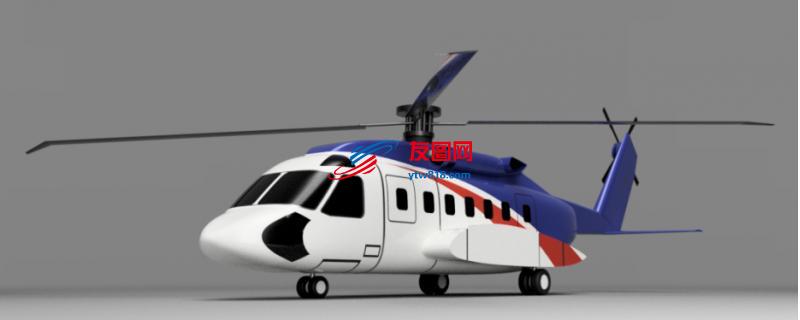 SirKosky S-92直升机飞机模型3D图纸 STEP格式