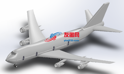 B-777宽体客机飞机简易模型3D图纸 Solidworks设计