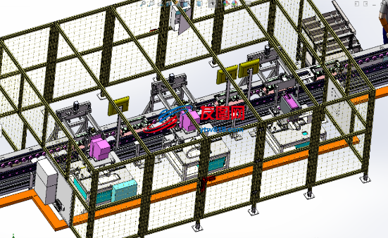半自动化焊接生产线3D数模图纸 Solidworks设计