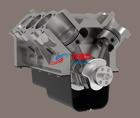 V8 Engine发动机部分结构3D图纸 STP格式