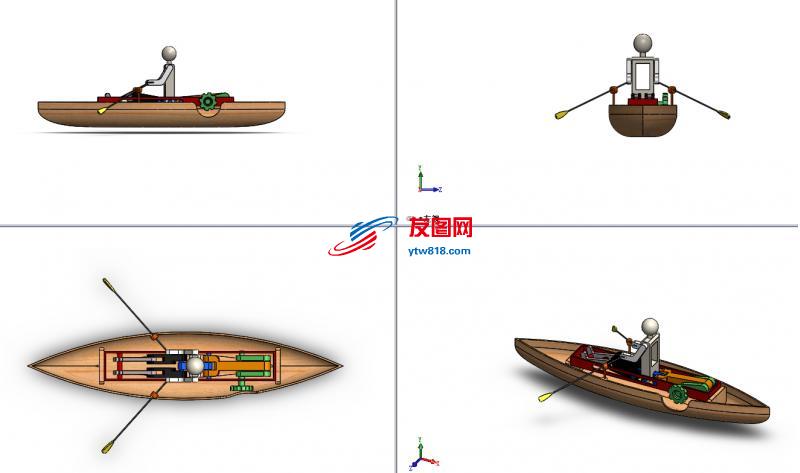 划船机构三维图