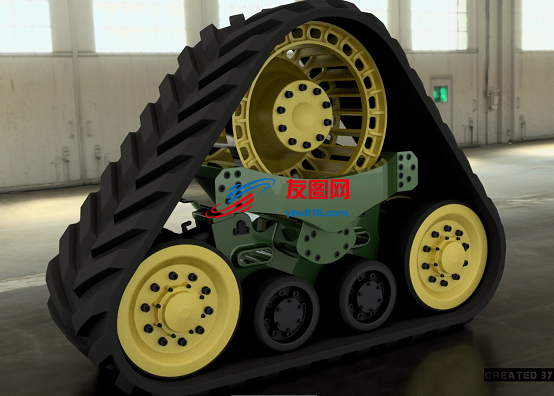 Rubber Track拖拉机橡胶履带轮3D数模图纸 STEP格式