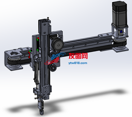 直线运动导轨2轴机械爪3D数模图纸 Solidworks2021设计 附x_t
