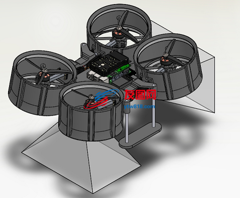 同轴八旋翼机3D图纸 Solidworks2021设计 附STEP