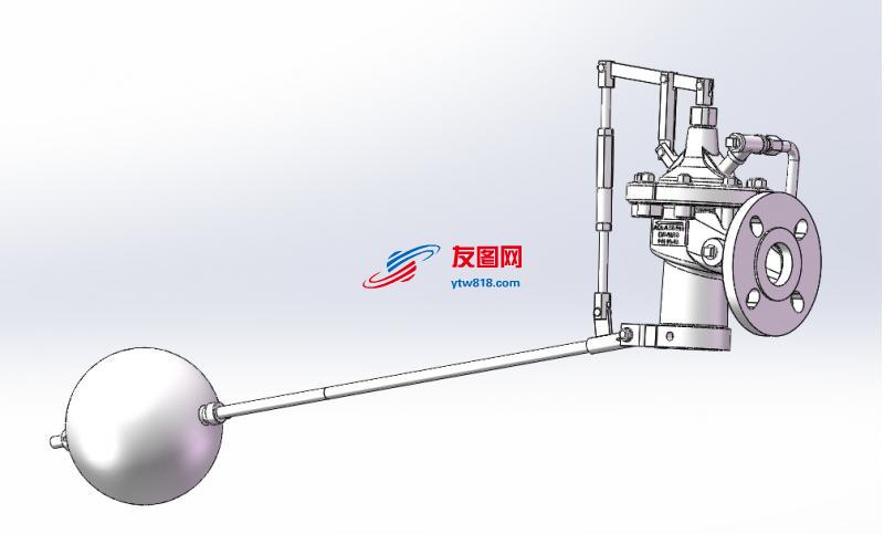 浮球式液压水位控制阀三维图