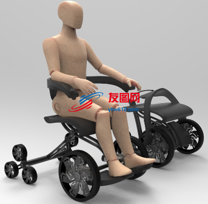 时尚爬楼梯轮椅造型3D图纸 RHINO设计