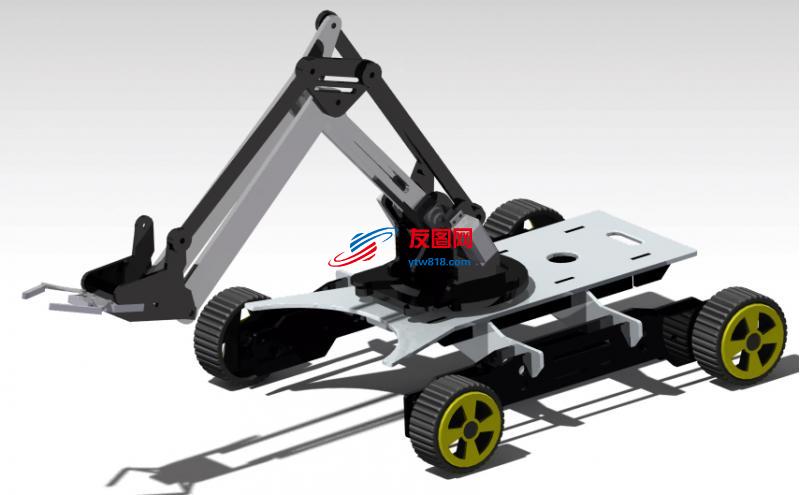 拾取放置机器人小车模型3D图纸 CATIA设计