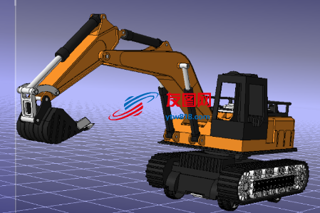 Excavator JCB挖掘机工程机械 铲斗机模型3D图纸 CATIA设计