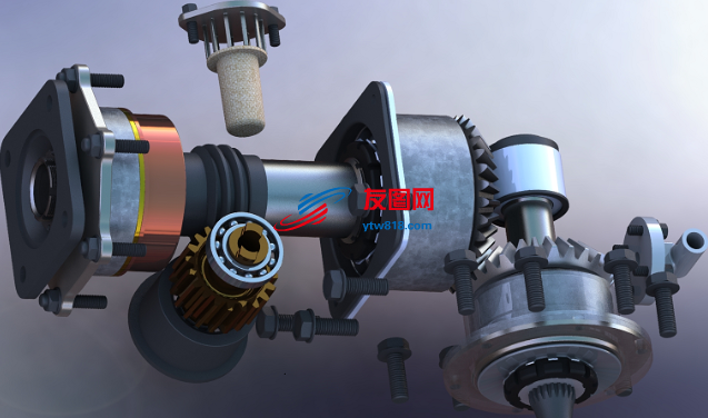 喷气发动机引擎油泵齿轮箱3D数模图纸 Solidworks设计 附STEP格式