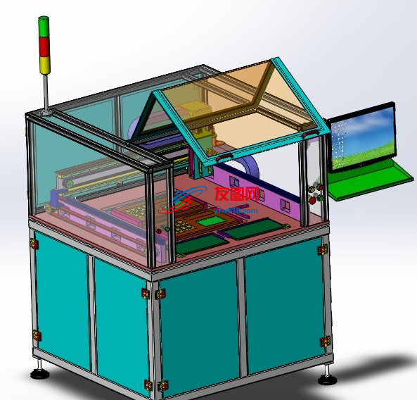 IC全自动烧录机（带贴片贴装等功能）3D模型图纸 Solidworks设计 附STEP