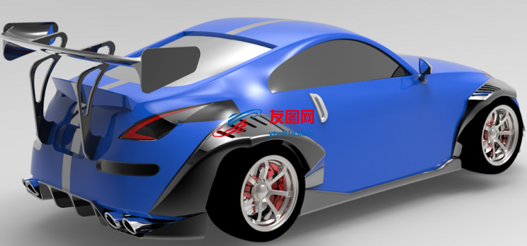 Nissan 350z跑车汽车模型3D图纸 Solidworks设计