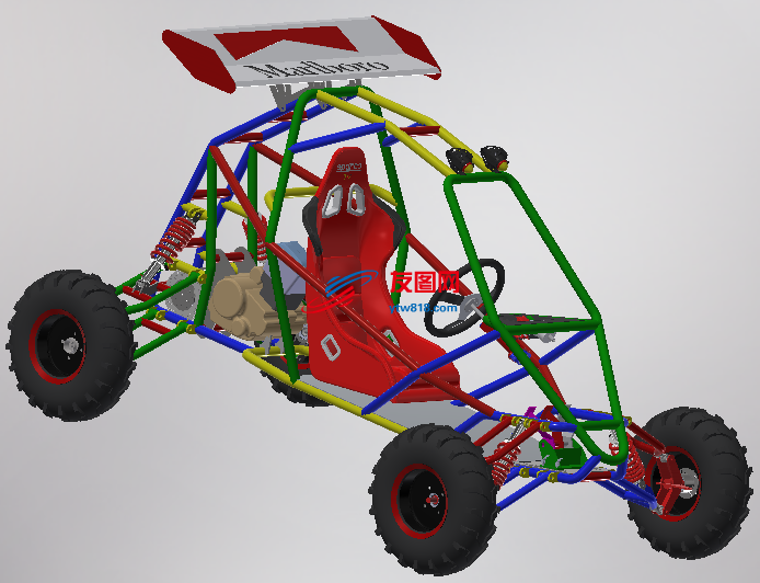 kartcross 250卡丁钢管赛车结构3D图纸 STP格式