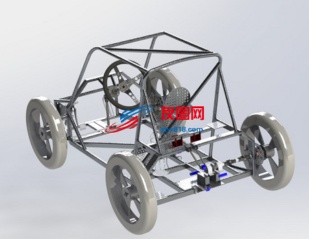 Prototype Car四轮单座钢管车结构3D图纸 Solidworks设计