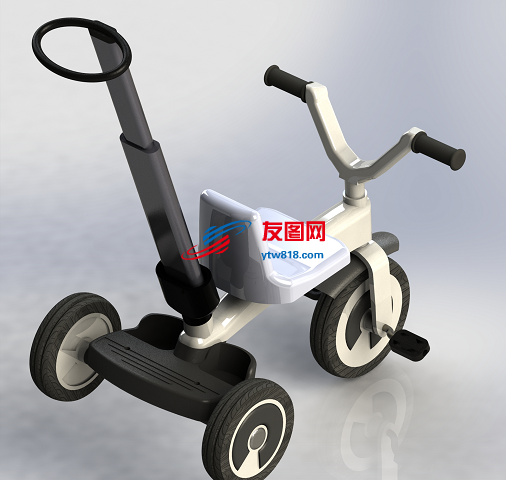 tricycle儿童三轮车结构3D数模图纸 Solidworks设计