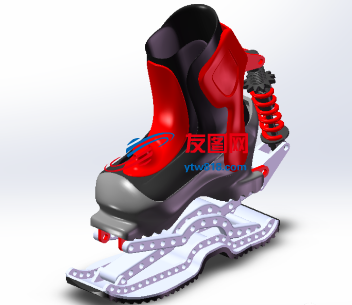 铰接减震式滑雪靴3D数模图纸 STEP x_t格式