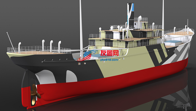 摩天木蒸汽货船模型3D图纸 Solidworks设计