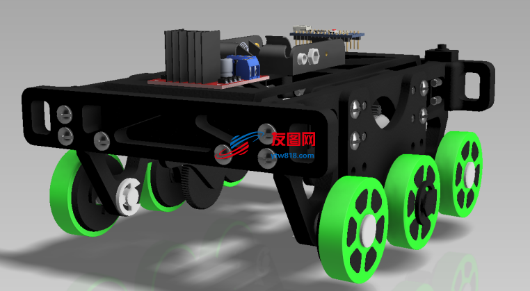 Arduino Nano和L298电机驱动器小车3D图纸 STP格式