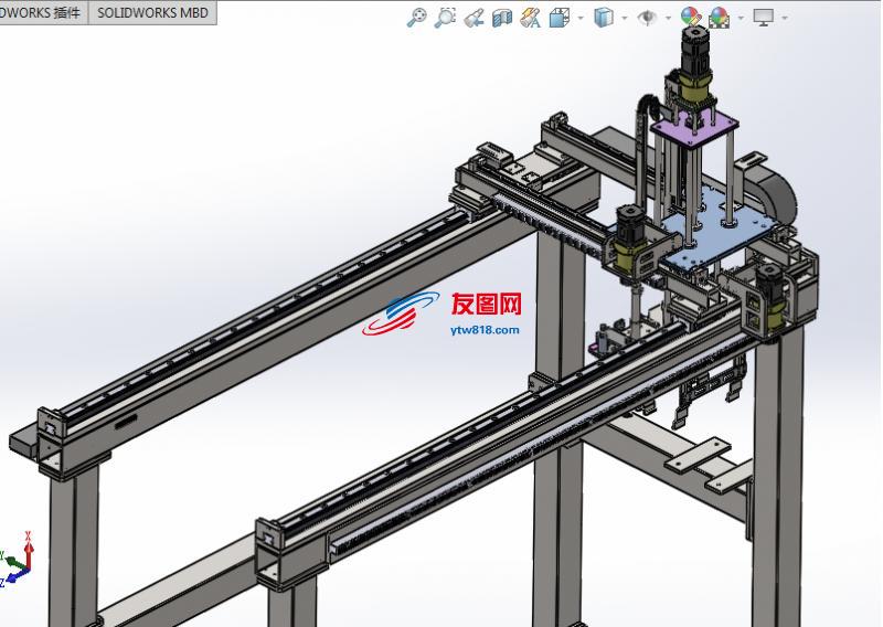 龙门架运输机械手3D模型图纸 SolidWorks设计