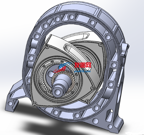 wankel-engine汪克尔发动机运动结构3D图纸 Solidworks设计