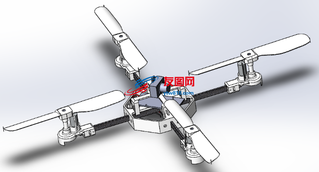 Quadrocopter有刷电机四轴飞行器3D图纸 Solidworks设计