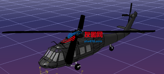 helicopter-123直升机简易模型3D图纸 CATIA设计