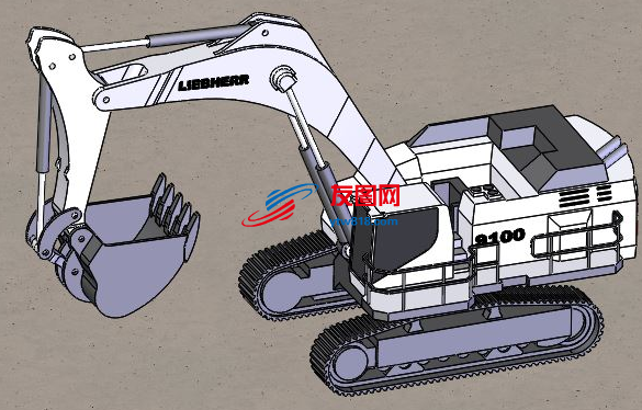 r9100挖掘机 工程机械模型3D图纸 STEP格式