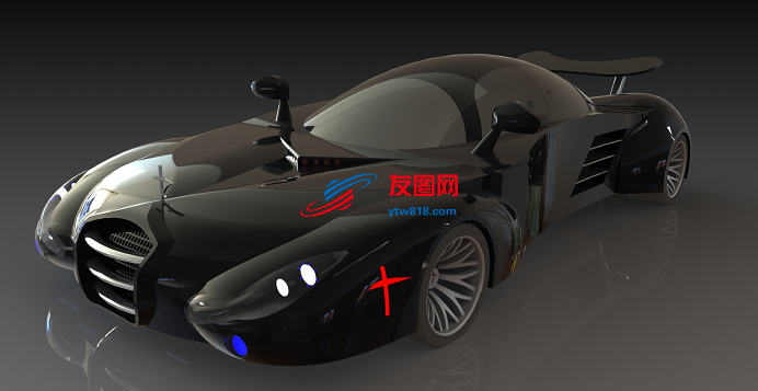 捷豹跑车汽车模型3D图纸 Solidworks2014设计