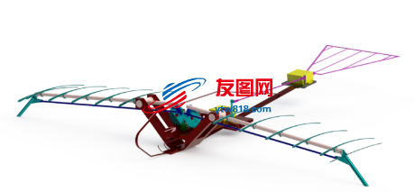 扑翼机机械仿生鸟结构3D图纸 Solidworks设计