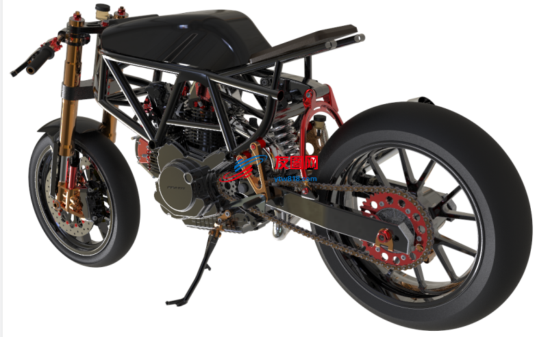 摩托车3D数模图纸 STP格式