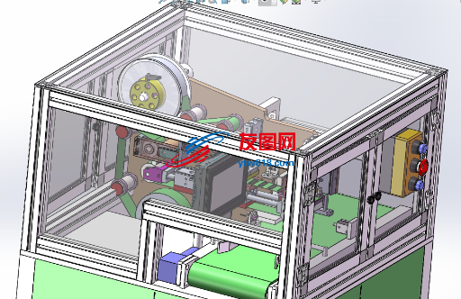 定模剥离模组全自动贴标机3D数模图纸 Solidworks设计 附STEP