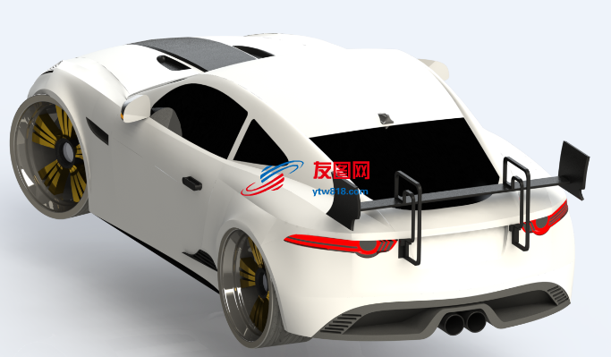 jaguar f type跑车汽车模型3D图纸 Solidworks设计
