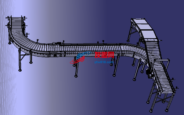 H形滚筒输送线3D数模图纸 STEP格式
