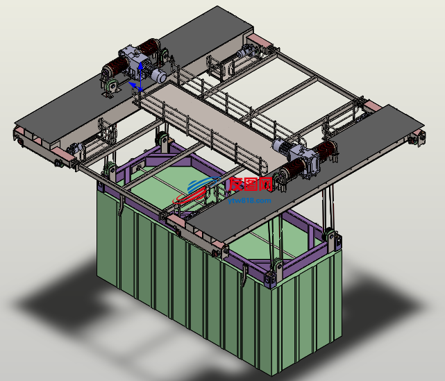 30吨集装箱起重机吊机3D数模图纸 Solidworks设计